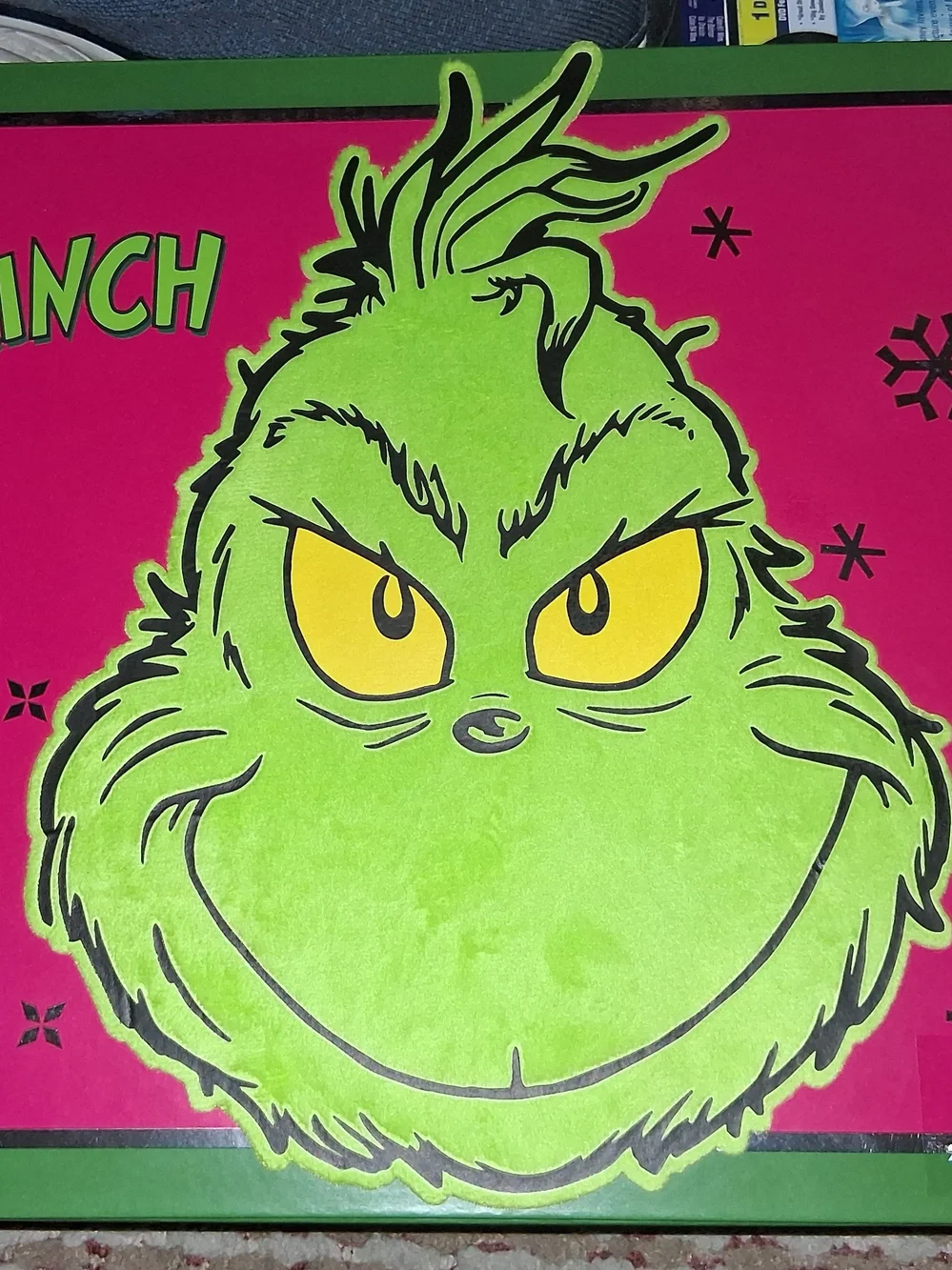 Licensed Grinch Kids Bath Plush Towel - Bright Green